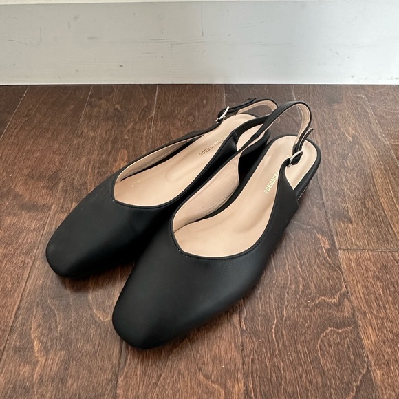 Black Slingback Flats - Picture 2 of 3